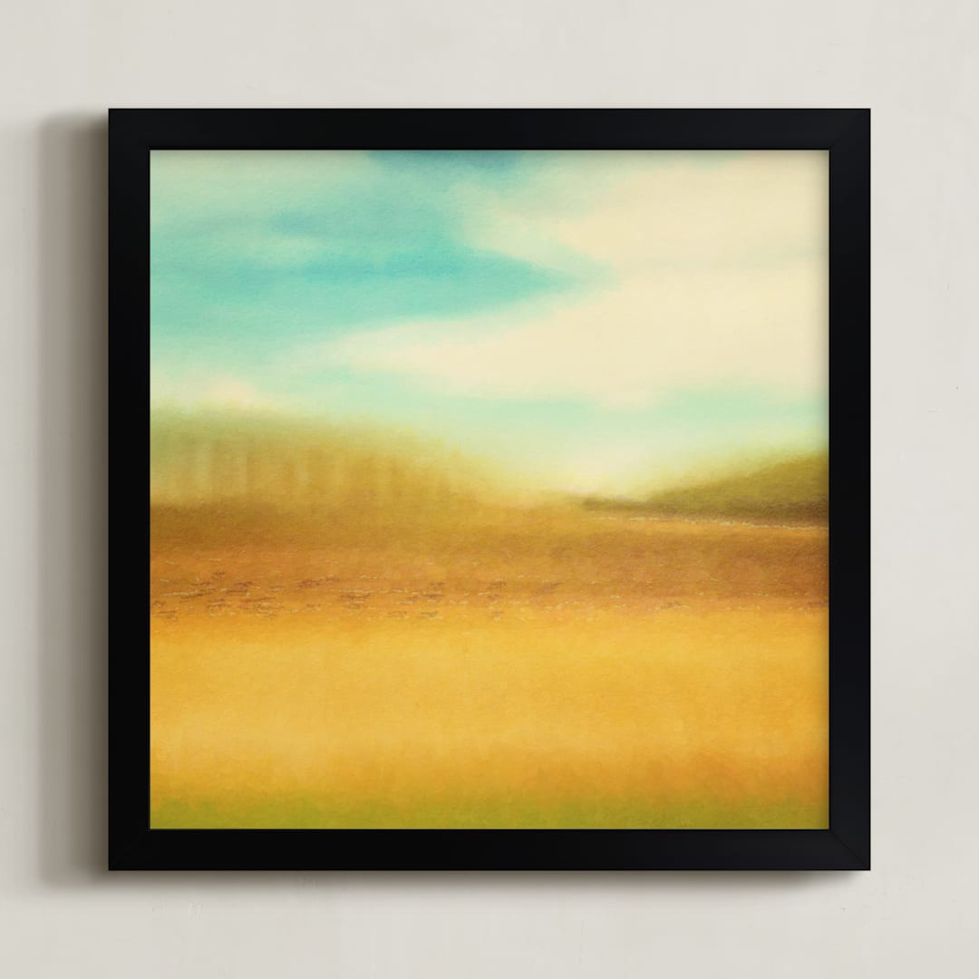 "Wild Blue Yonder" - Art Print in Aqua by Stacy Kron - Framed
