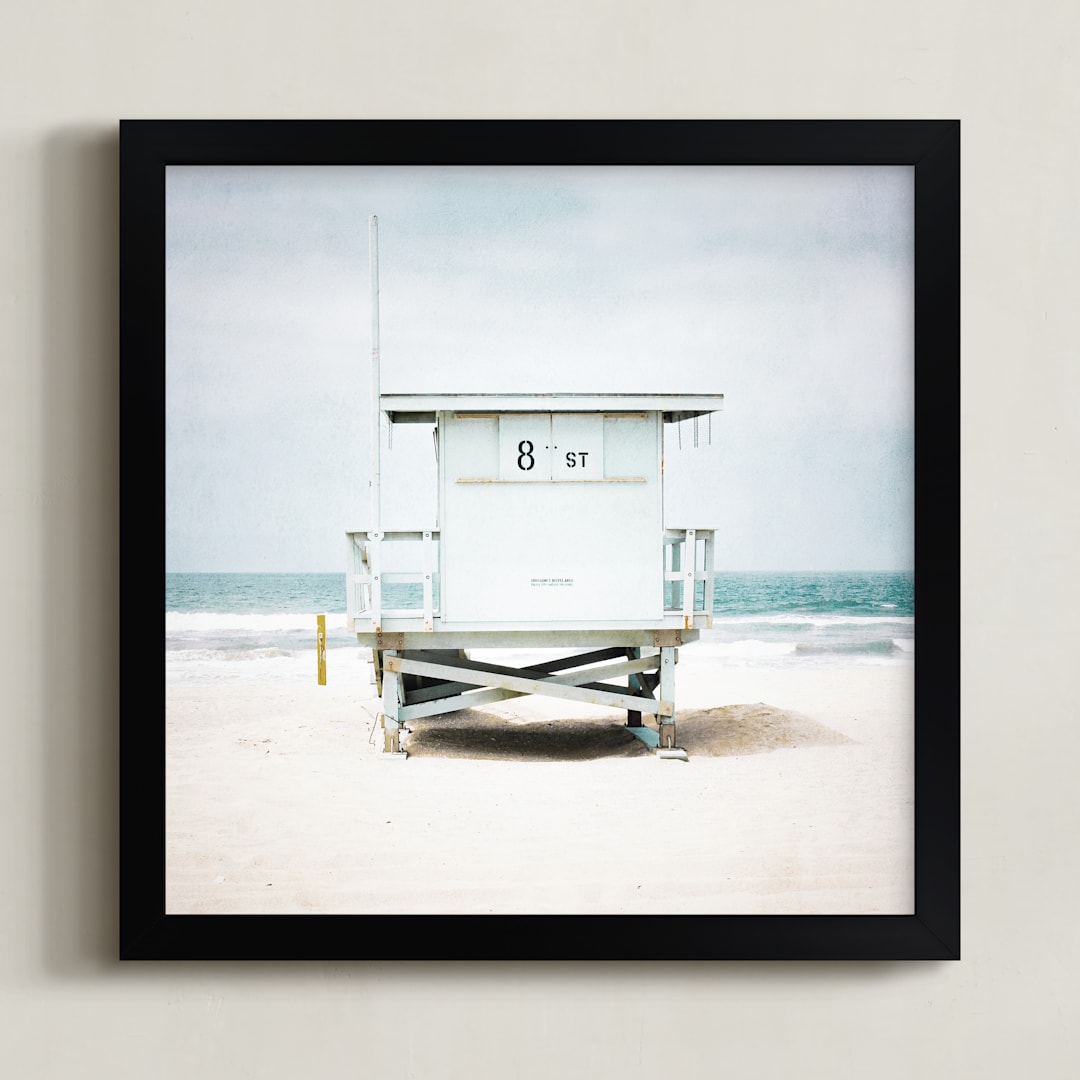 "8th Street Tower" - Art Print in blue by Shannon Howard - Framed