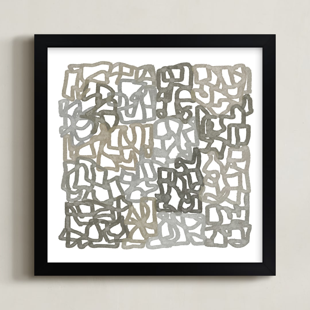 "Earthy Abstract" - Art Print in Sandstone by Tanya Lee Design - Framed