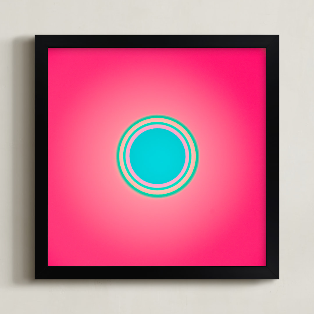 "Sun in the dust. Variations 29" - Art Print in Bubblegum Pink by Arash Fattahi Acosta - Framed