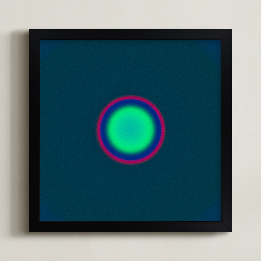 "Sun in the dust. Variations 23" - Art Print in Deep Sea Green Dot by Arash Fattahi Acosta - Framed