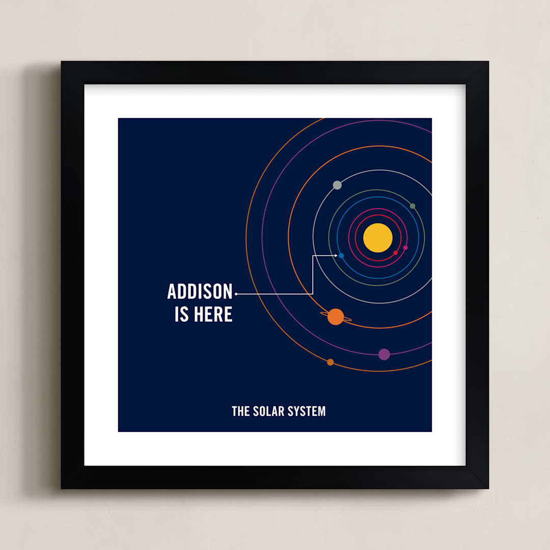 "You are Here" - Personalized Art Print in Midnight by Robin L. Andrews - Framed