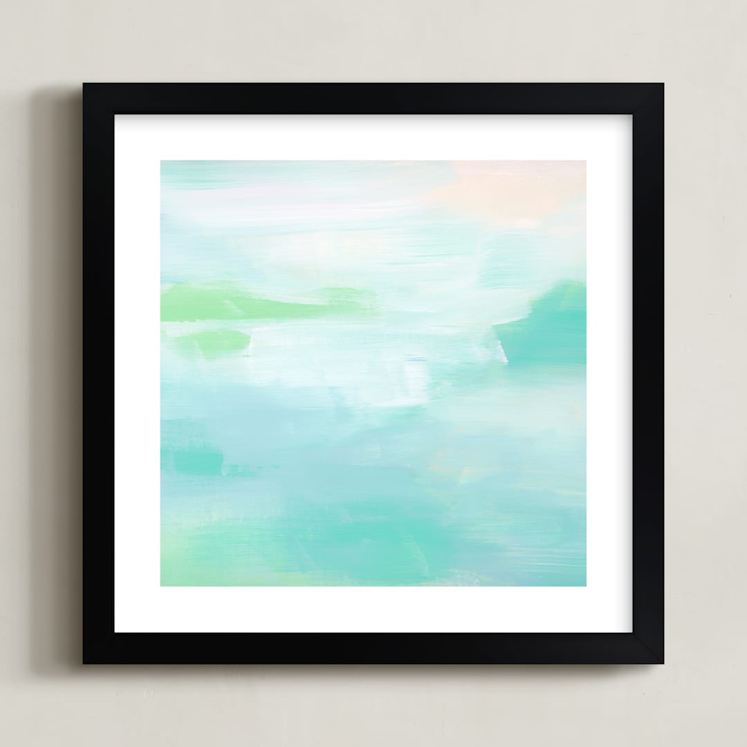 "Hideaway Beach" - Art Print in Cornflower by Artsy Canvas Girl Designs - Framed
