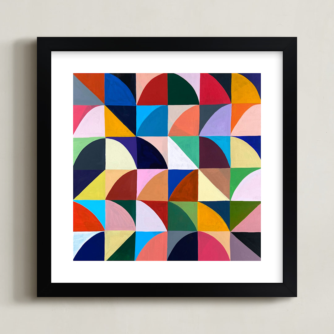 "Candy Jar" - Art Print in Mediterrean Blue by Poppy Dodge - Framed