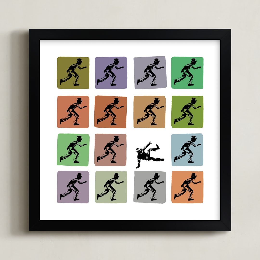 "Try Try Again" - Art Print in burnt sienna by Shannon - Framed