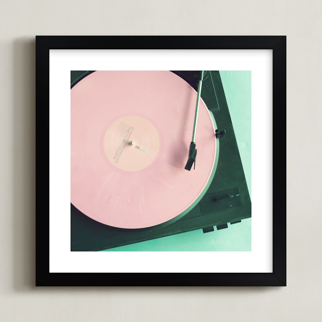 "The Pink Record" - Art Print in Disco by Caroline Mint - Framed