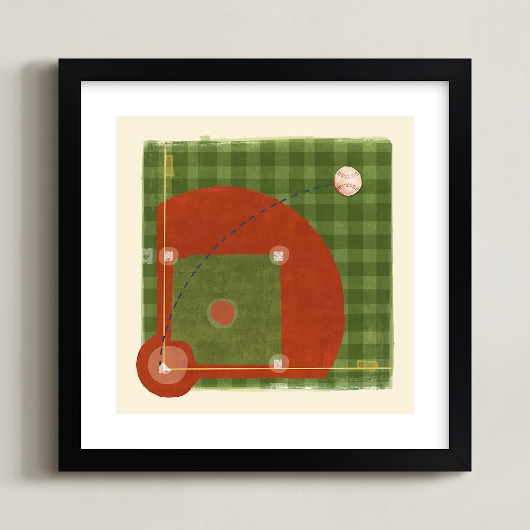 "Dinger 2 Diamond in the Rough" - Art Print in Clay by Kamala Nahas - Framed