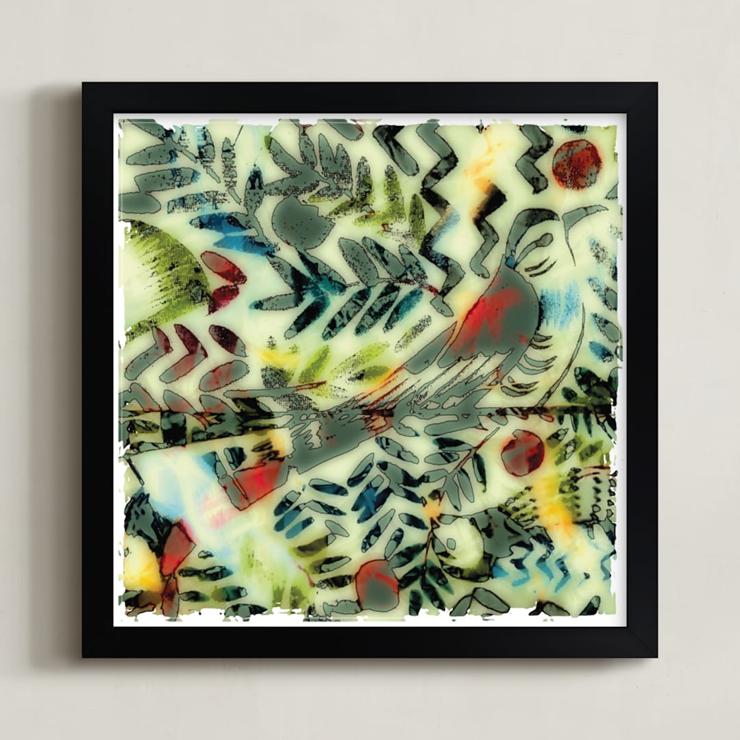 "Bird Song 1" - Art Print in Blue Bird by A MAZ Design - Framed