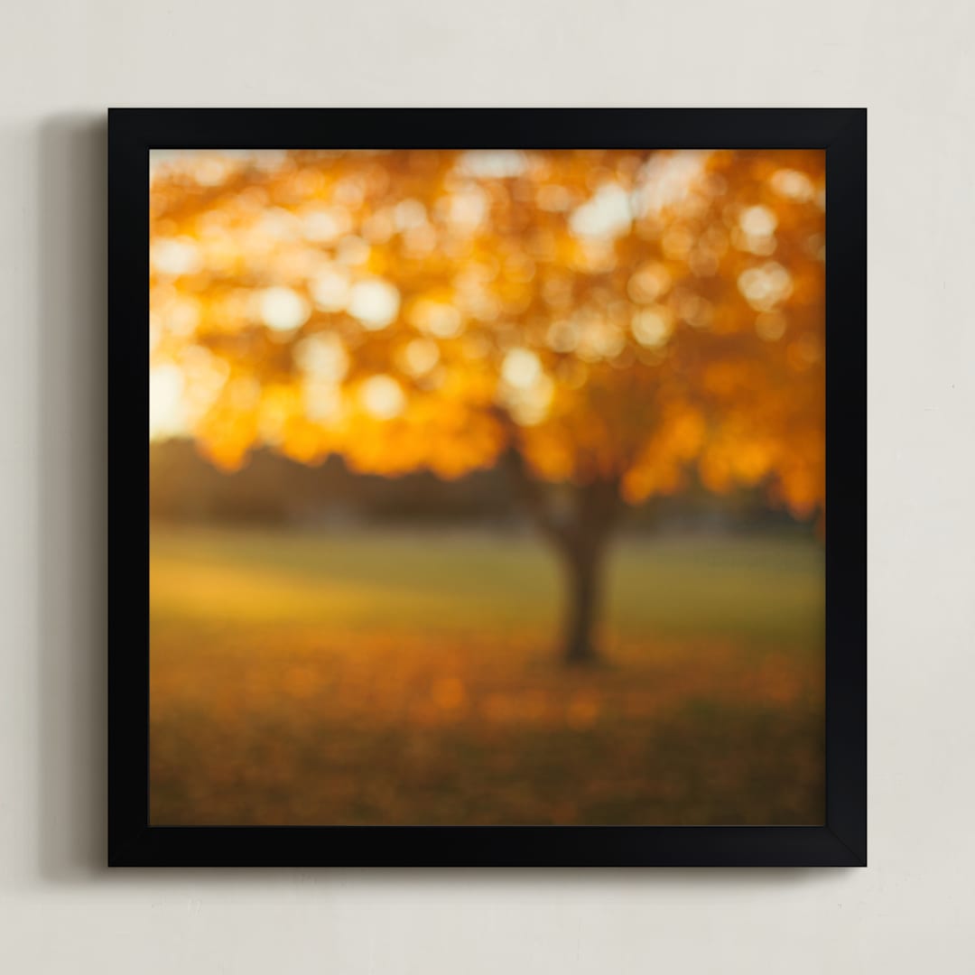 "Oak Knoll Gold" - Art Print in Golden Yellow by Stacy Kron - Framed