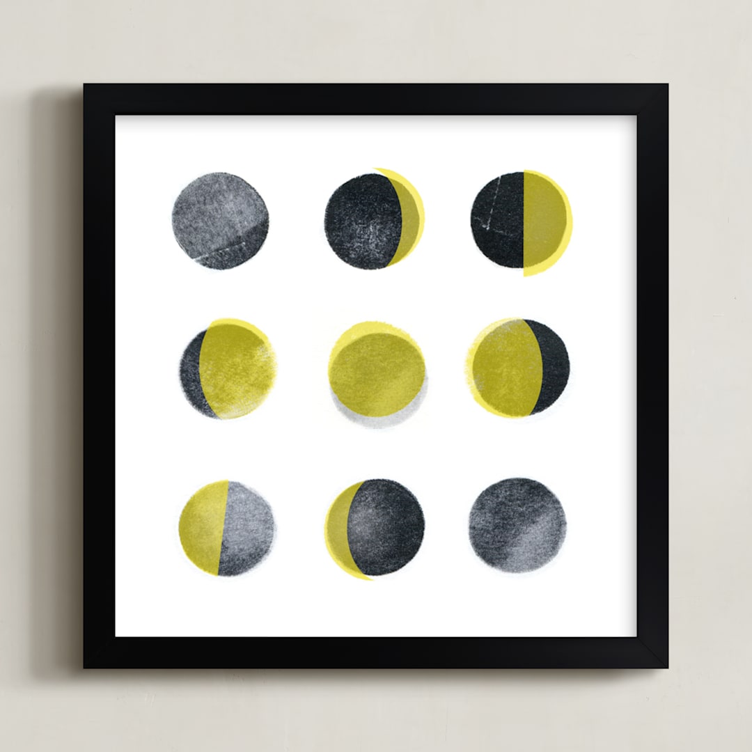 "Phases" - Art Print in Gold by Susie Allen - Framed