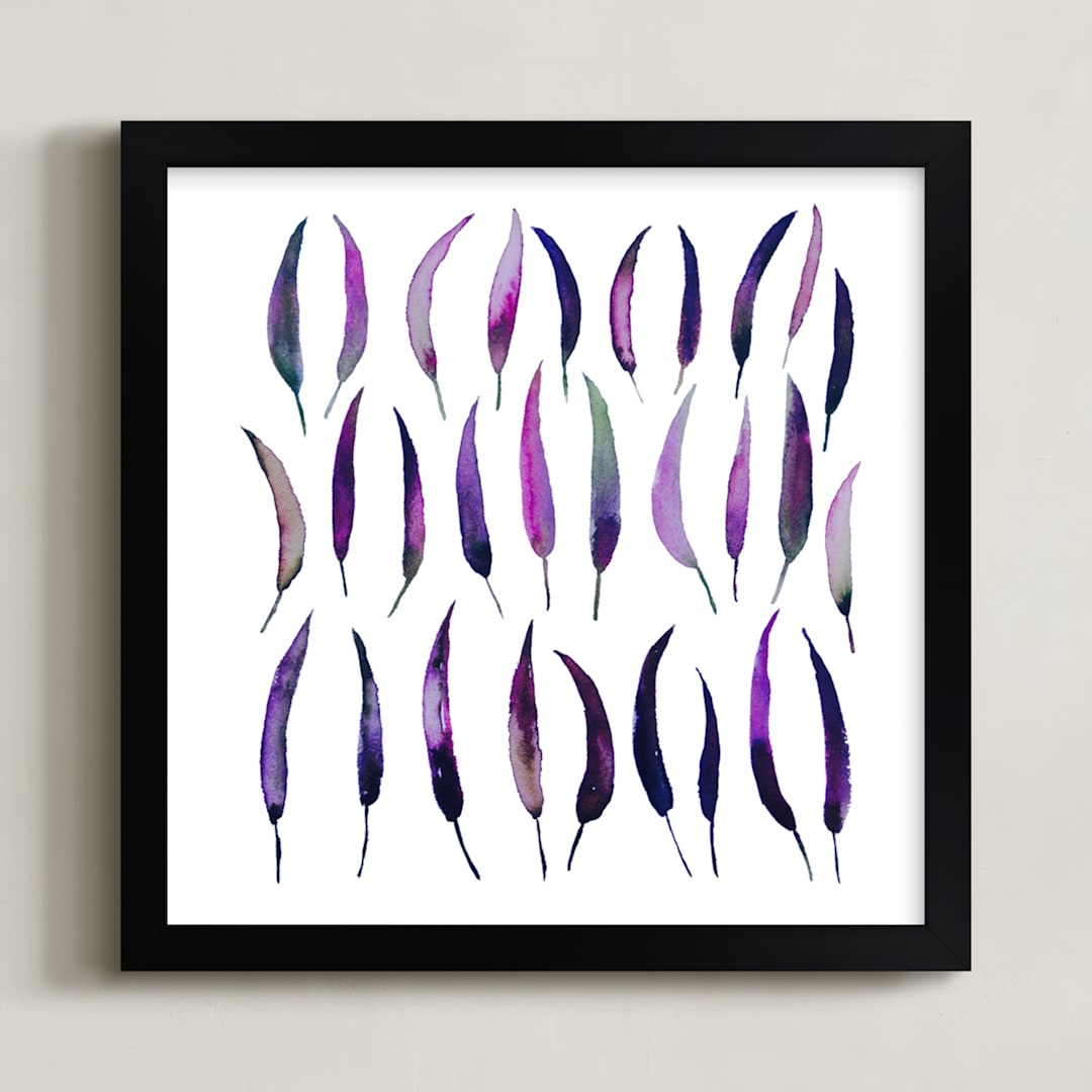 "Eucalyptus" - Art Print in radiant orchid by Kiana Lee - Framed