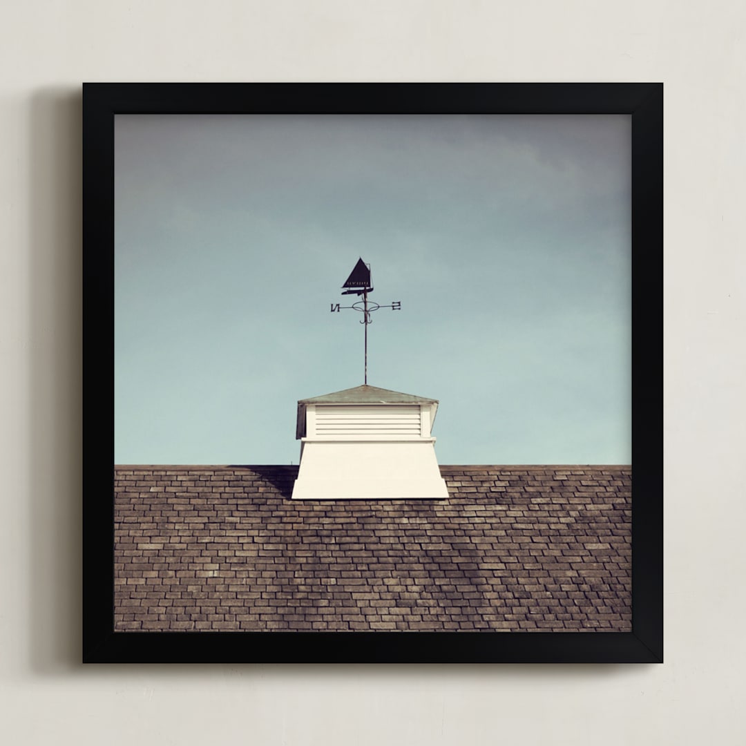 "Weather Vane" - Art Print in Sky Blue by Gray Star Design - Framed