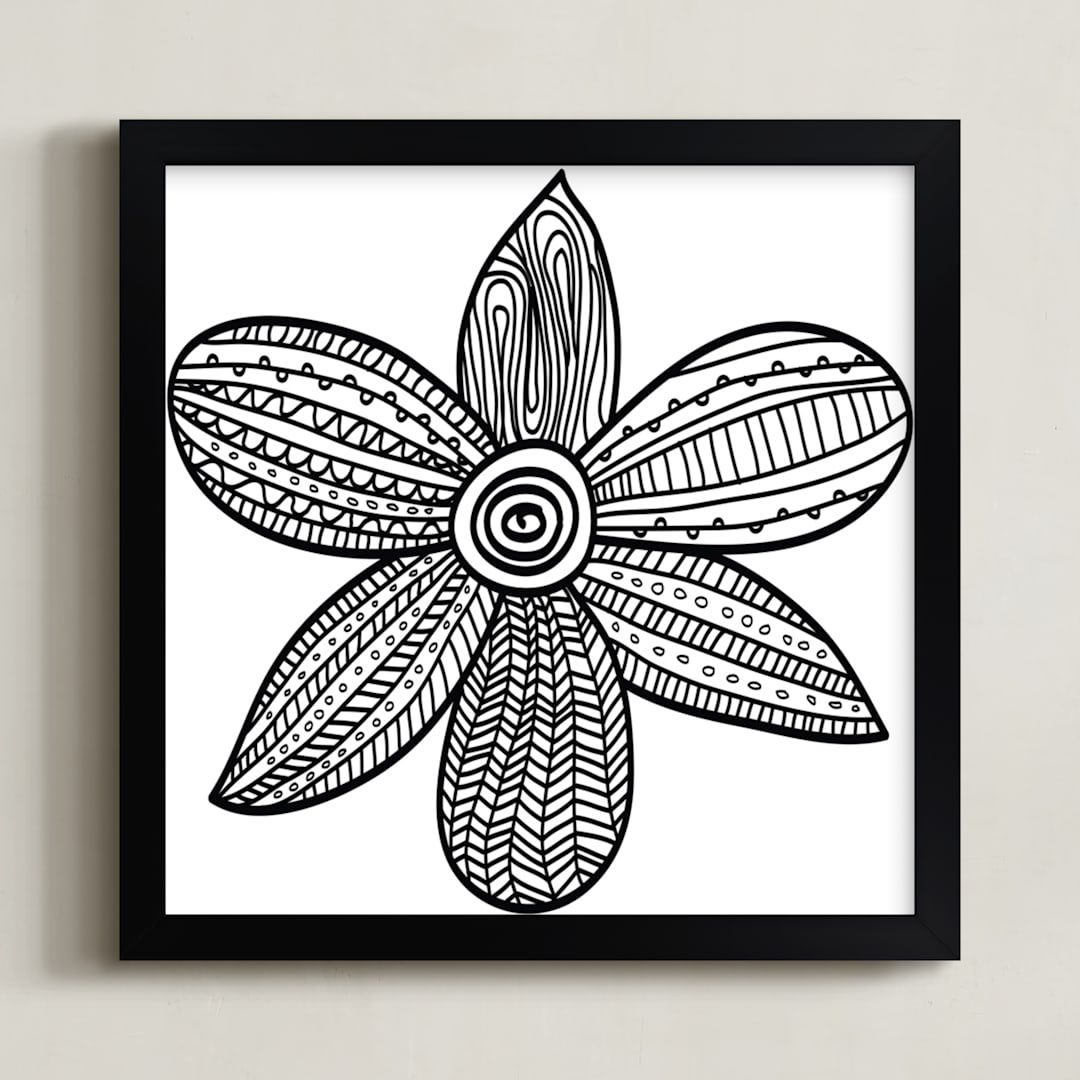 "stripes & pattern" - Art Print in black by Ramoncita - Framed