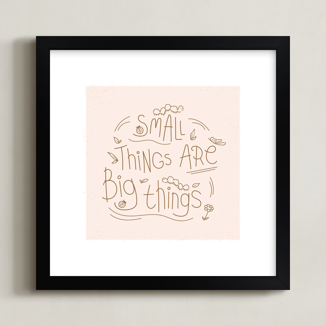 "small things" - Art Print in Coconut by Christina Novak - Framed