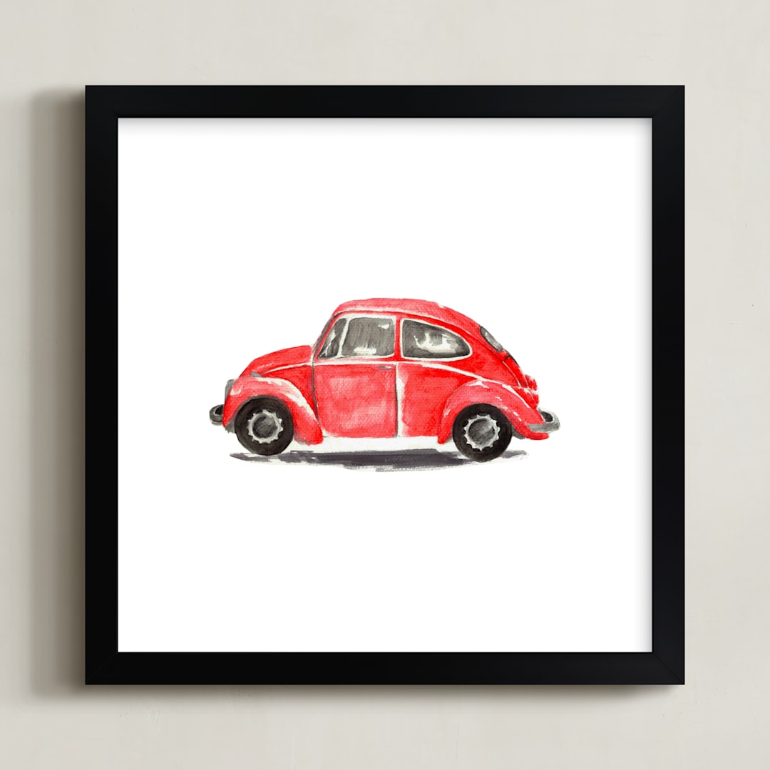 "Lisa" - Art Print in ruby by Roxanne Fay - Framed