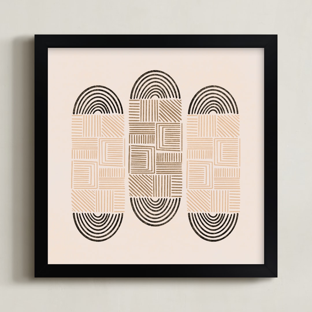 "Cartouche" - Art Print in Sand by ThirtyOne Illustrations - Framed