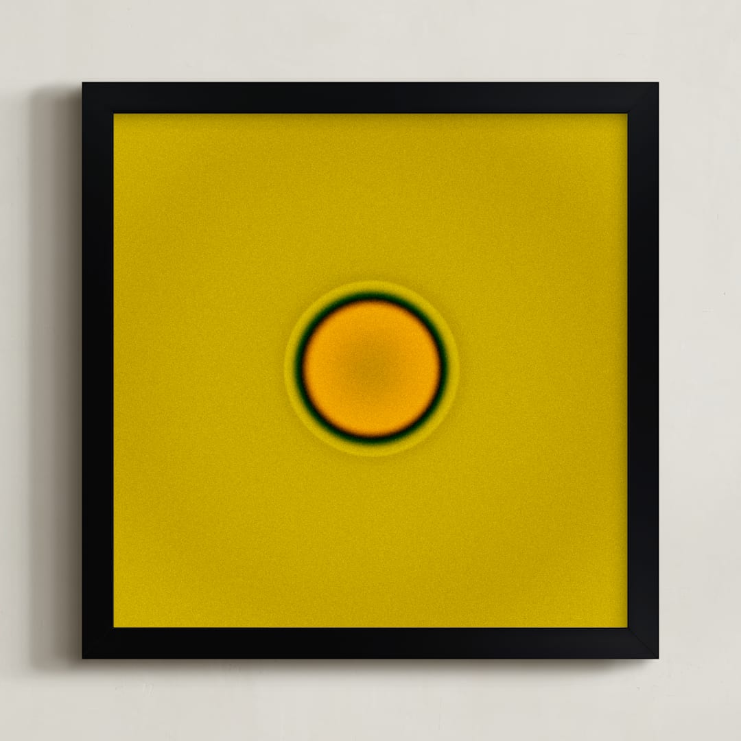 "Sun in the dust. Variations 36" - Art Print in Yellow Black by Arash Fattahi Acosta - Framed