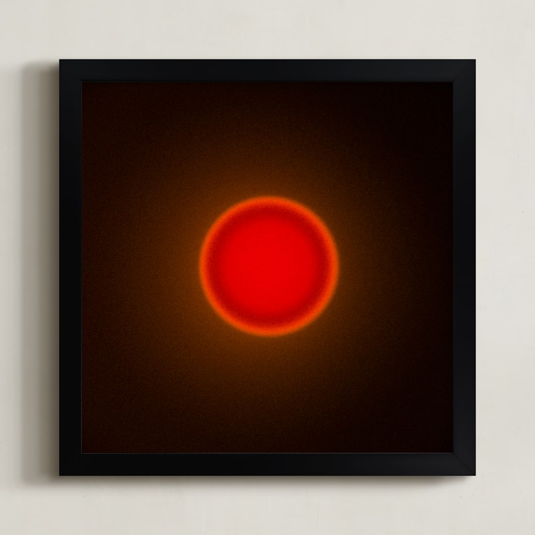 "Sun in the dust. Variations 40" - Art Print in Orange Sun by Arash Fattahi Acosta - Framed