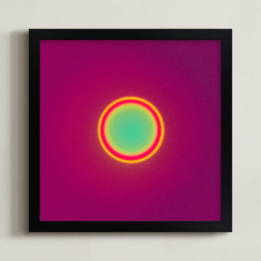 "Sun in the dust. Variations 12" - Art Print in Intense Red by Arash Fattahi Acosta - Framed