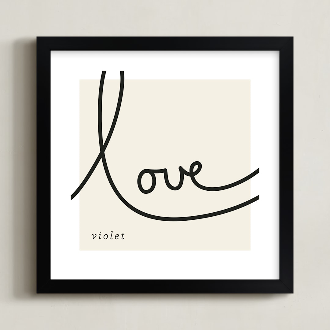 "Sweet Sophistication" - Personalized Art Print in Linen by Erin Pescetto - Framed