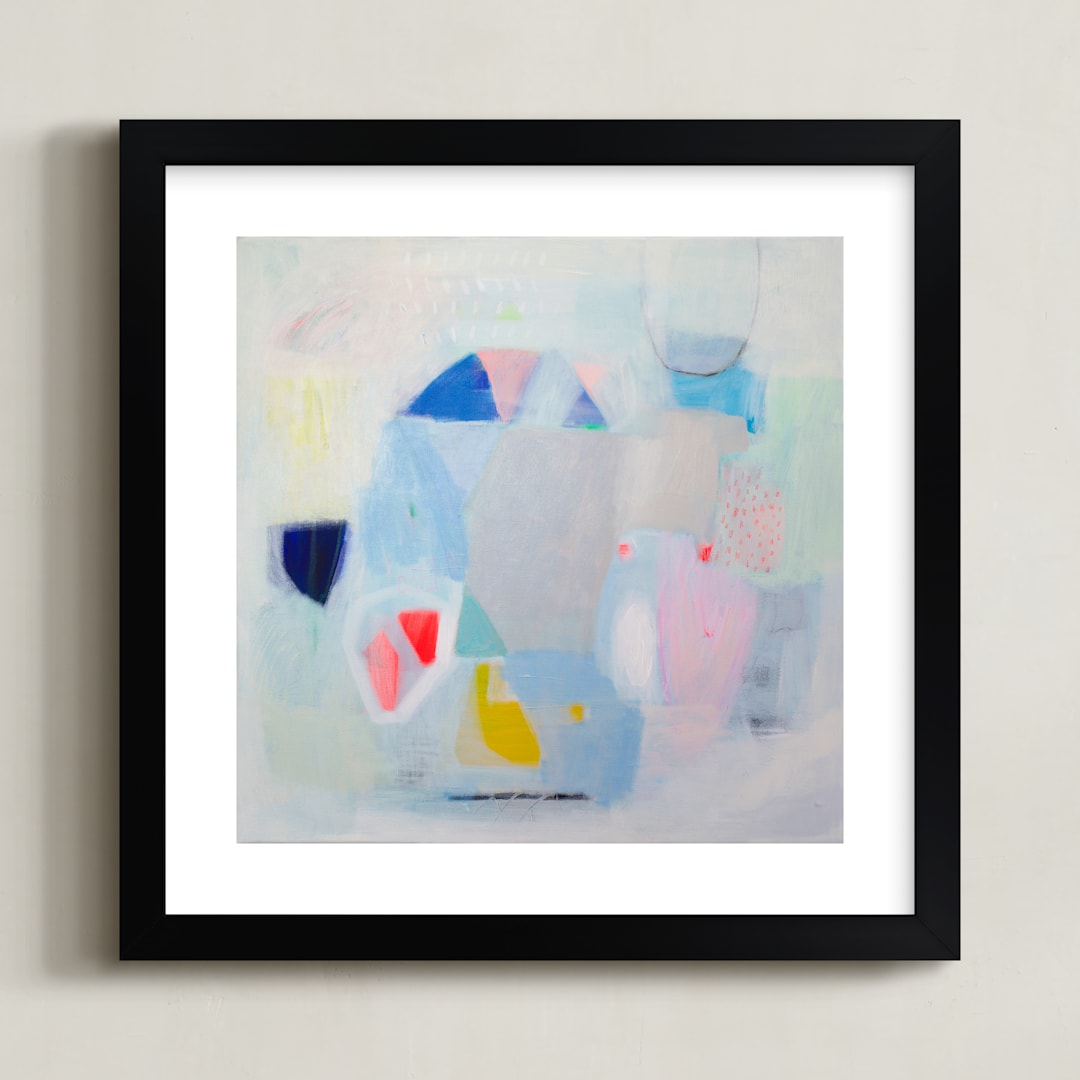 "Snow White" - Art Print in Sky Blue by Shina Choi - Framed