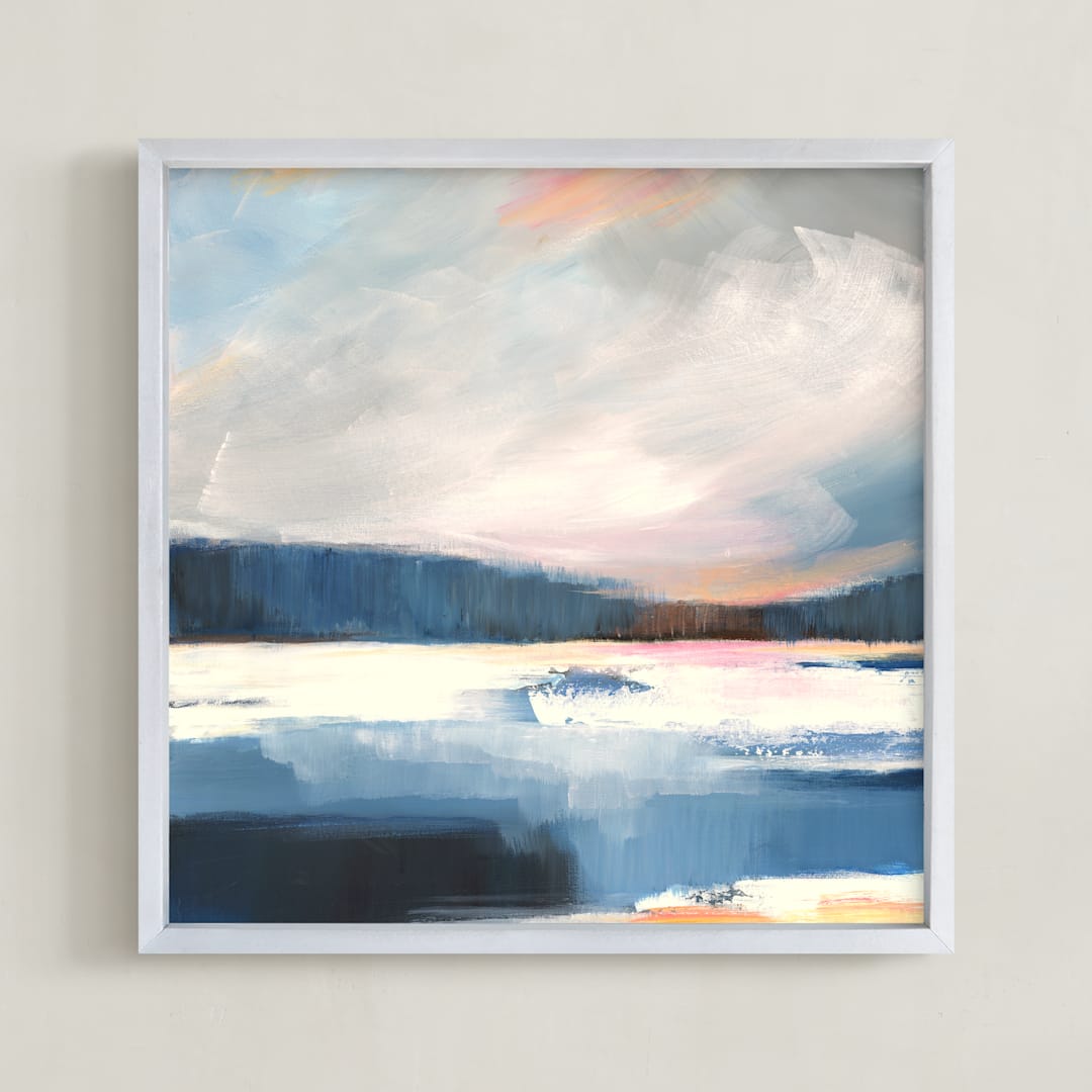 "Crystal Lake" - Art Print in Glacier Blue by AlisonJerry - Framed