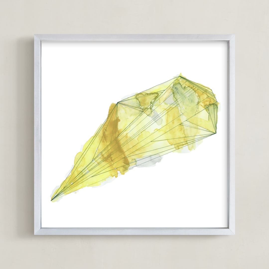 "Citrine" - Art Print in Lemon by Naomi Ernest - Framed