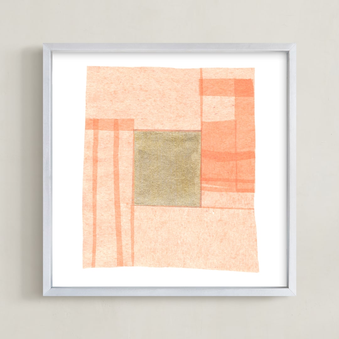 "Abstract Muted 1" - Art Print in Blush Pink by Kelly Nasuta - Framed