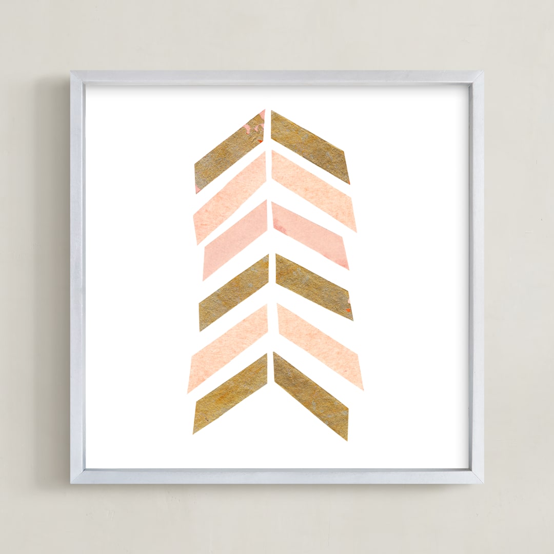 "Abstract Muted 3" - Art Print in Blush Pink by Kelly Nasuta - Framed