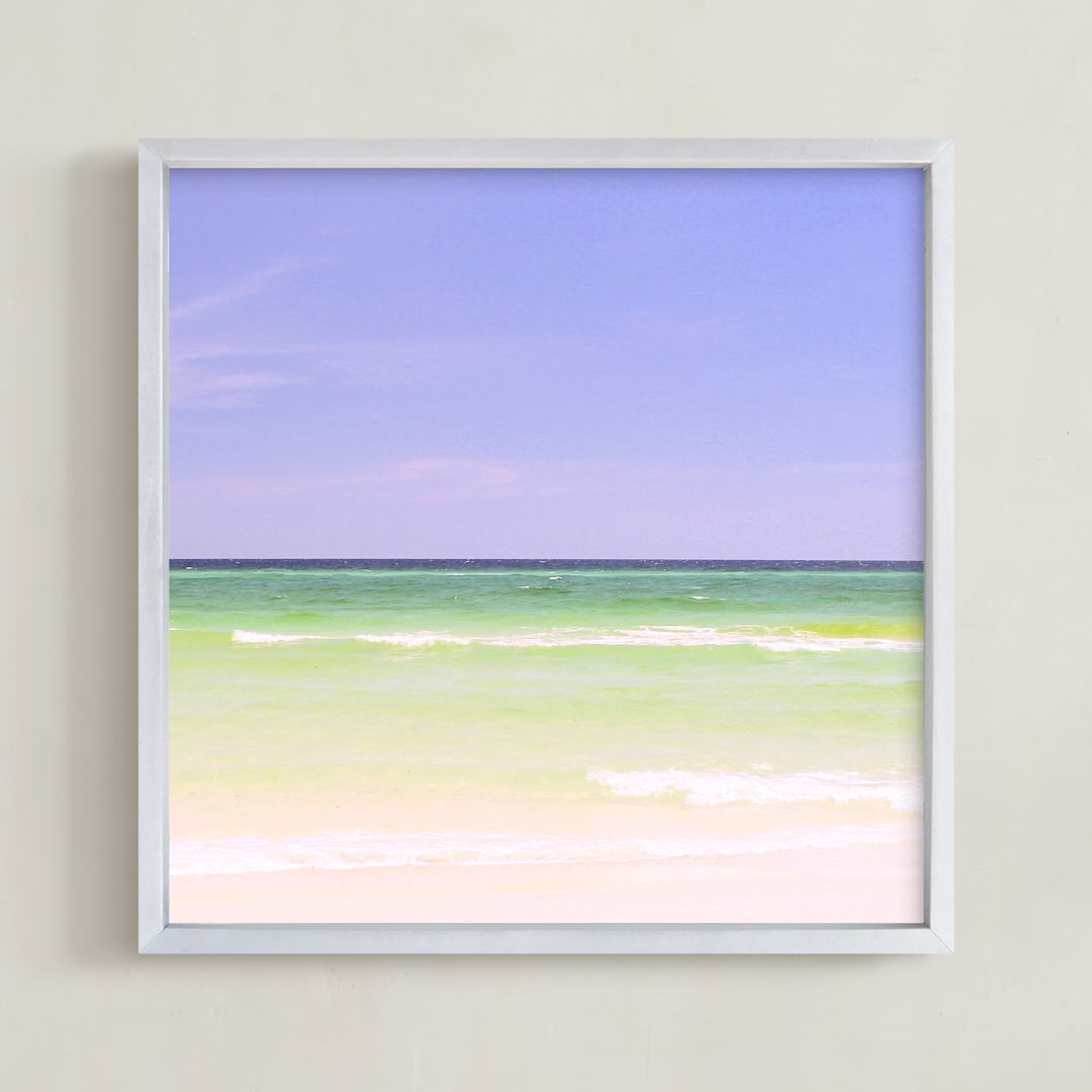"Watercolors" - Art Print in Periwinkle by Mary Ketch - Framed