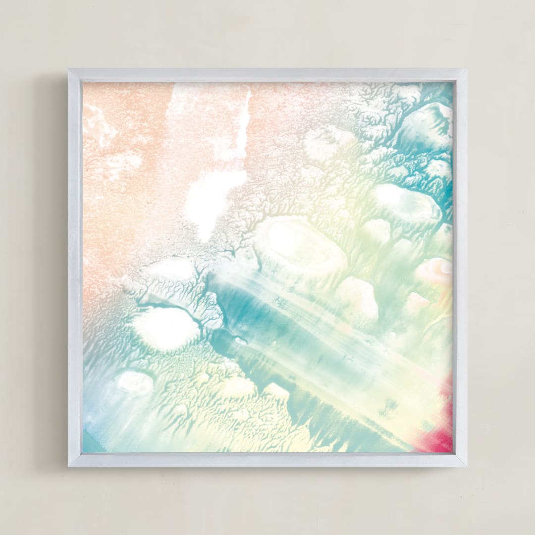 "Wave II" - Art Print in light turquoise by Helen Halik - Framed