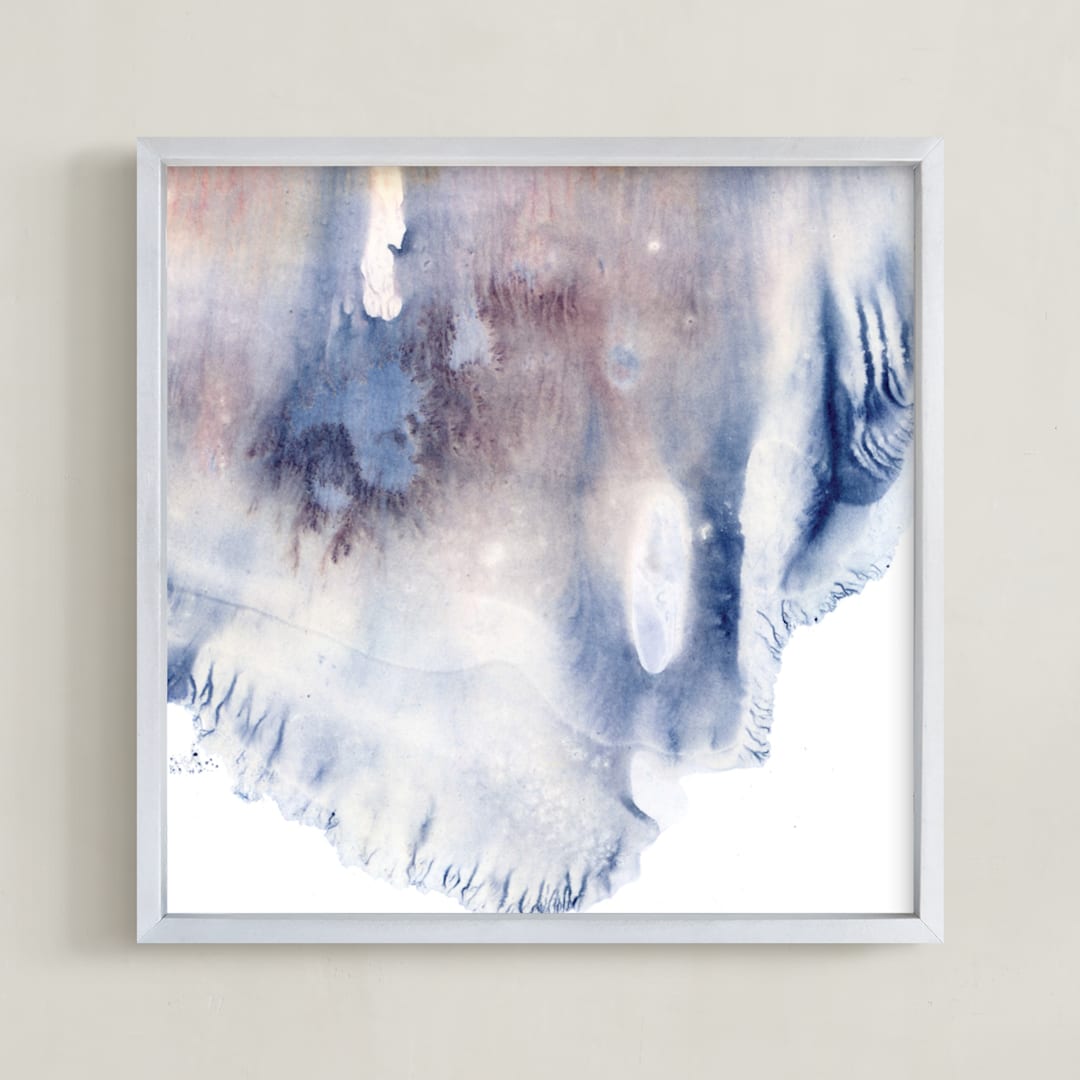 "Sweet Melancholy" - Art Print in Blue Smoke by Helen Halik - Framed