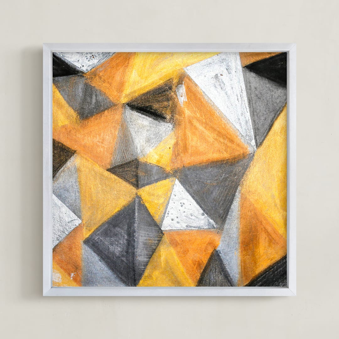 "Gold and Diamonds" - Art Print in Solid Gold by Jennifer Matlock - Framed