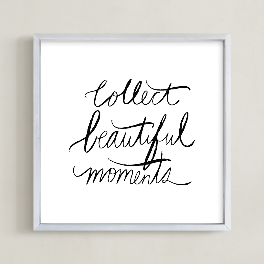 "collect beautiful moments" - Art Print in white by Vivian Yiwing - Framed