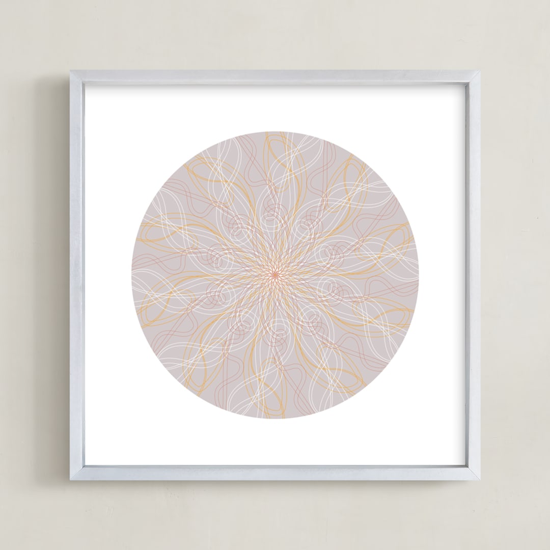 "Planet no.5 Day Dream" - Art Print in Silver Rose by Jan Shepherd - Framed