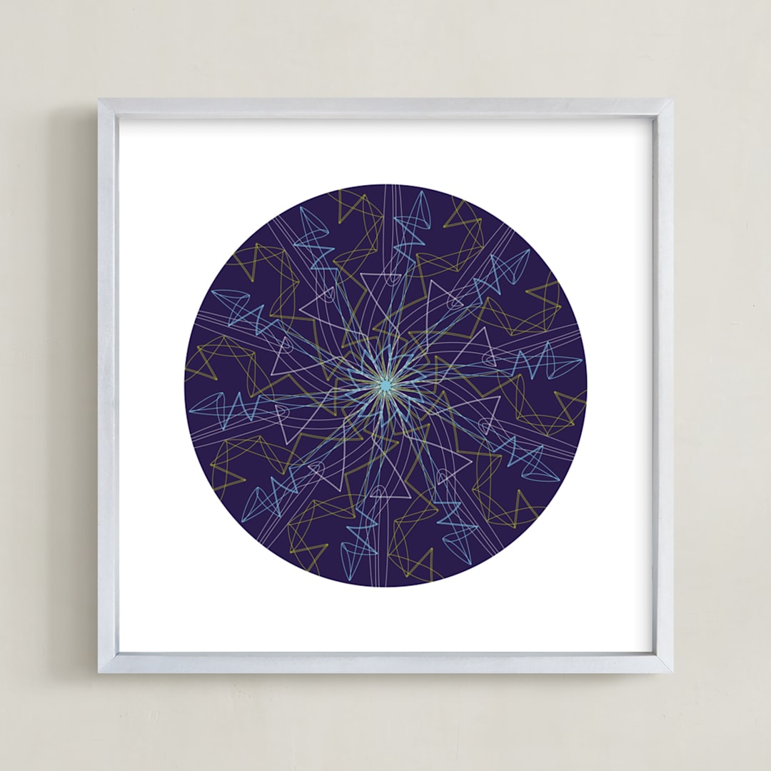 "Planet no.2 Constellation" - Art Print in Blue Green by Jan Shepherd - Framed