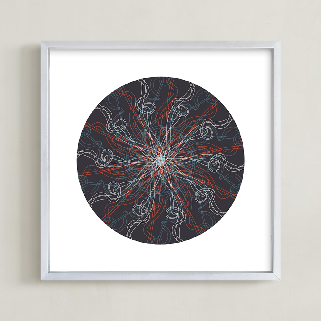 "Planet no.3 Constellation" - Art Print in Blue Red by Jan Shepherd - Framed