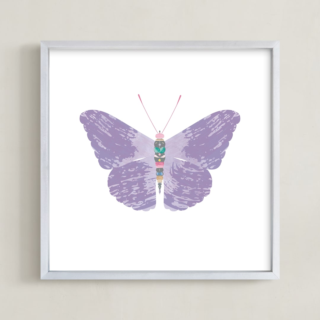 "I am the butterfly" - Art Print in she's a little pink by Rebecca Marchese - Framed