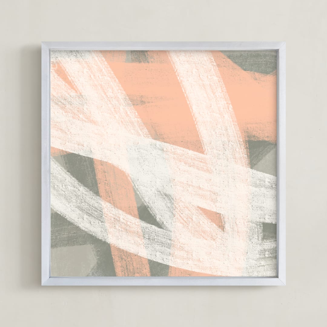 "Back and Forth 1" - Art Print in Powder Pink by Simona Gocan - Framed