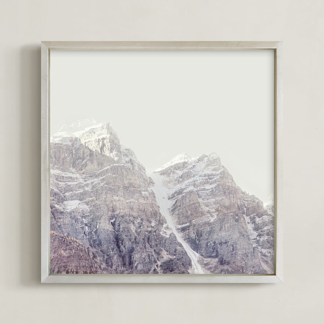 "Peak Experience" - Art Print in Pale Taupe by Irene Suchocki - Framed