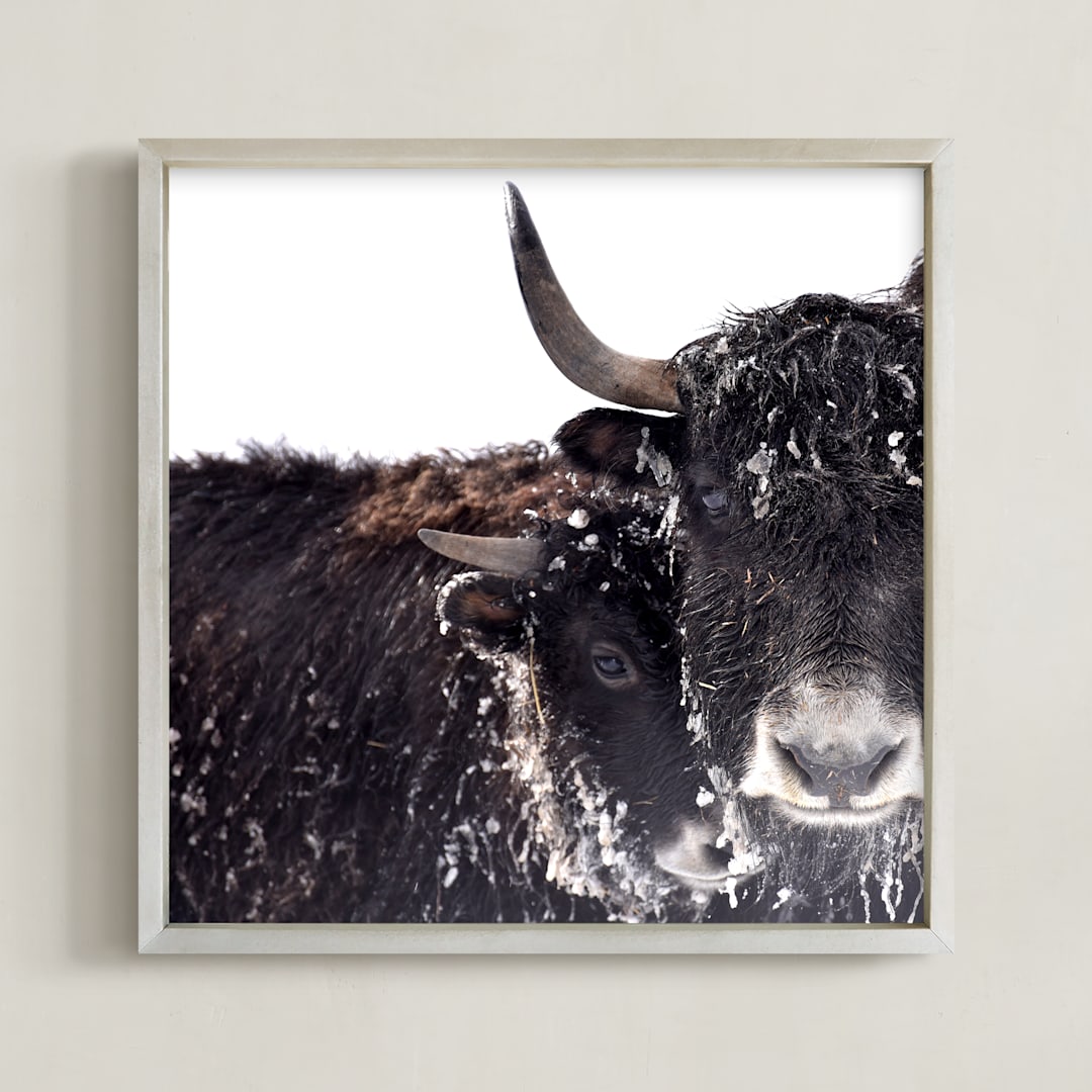 "forever together" - Art Print in Chocolate by Leslie Le Coq - Framed