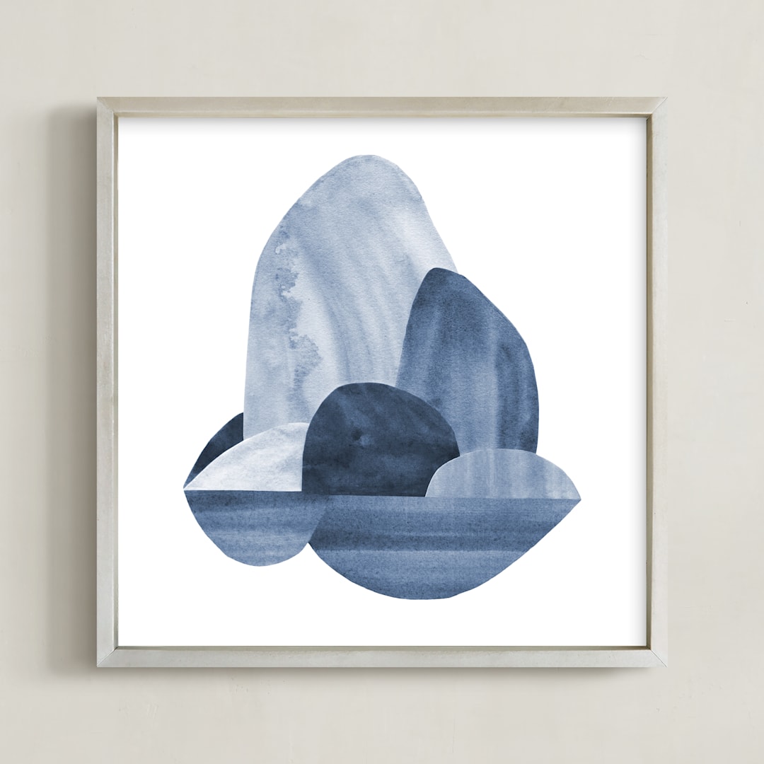 "Precipice 1" - Art Print in Deep Sea by Olivia Raufman - Framed