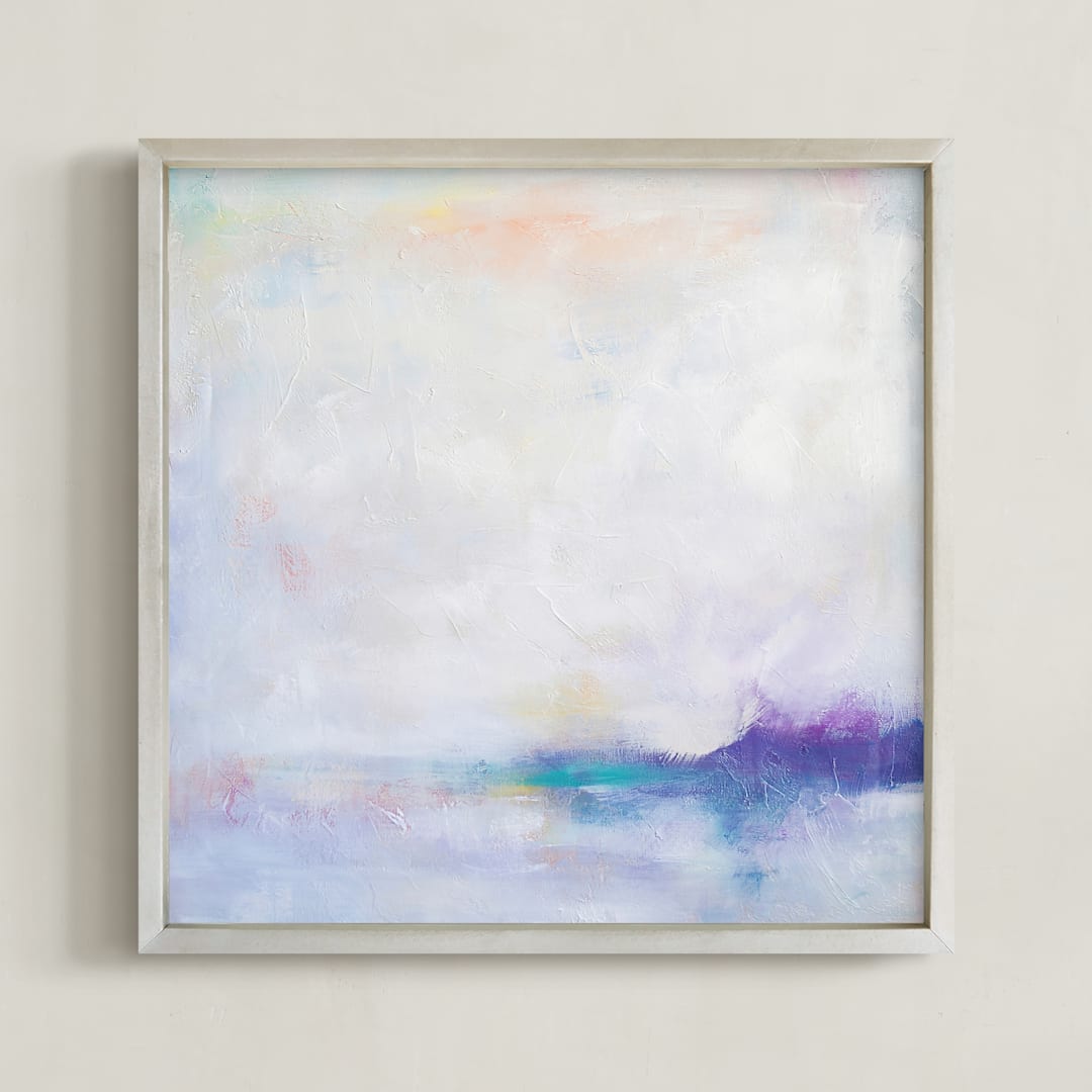 "Escape " - Art Print in Blue White by Julia Contacessi - Framed