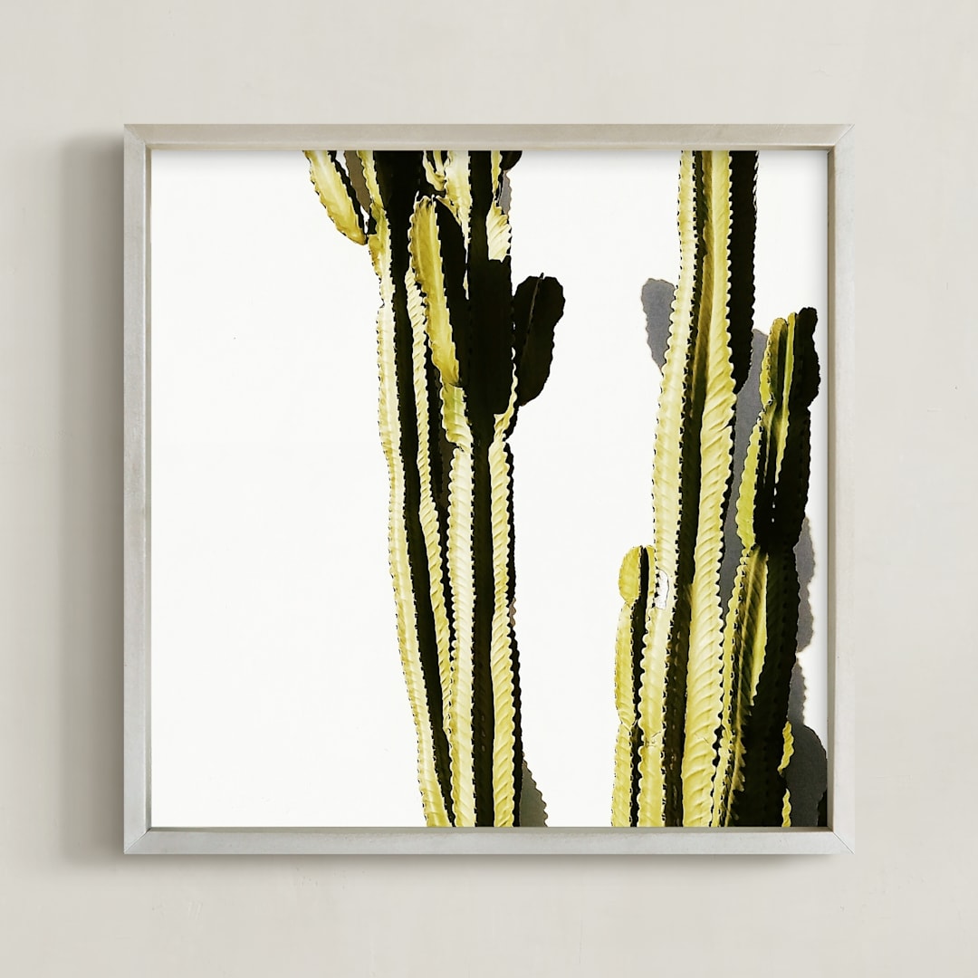 "Green Guy" - Art Print in Green by Kimberly Young - Framed