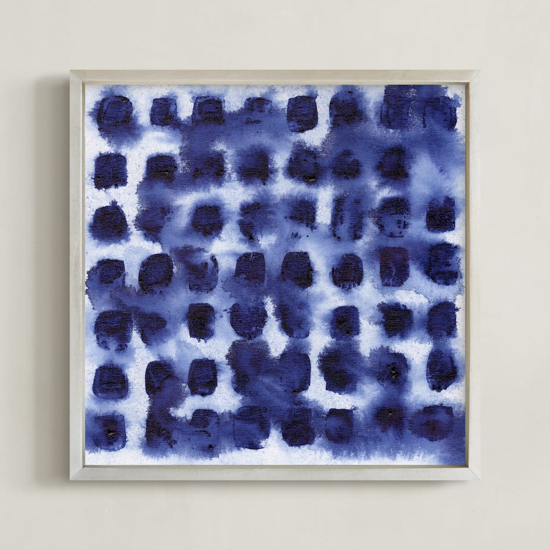 "indigo blot test" - Art Print in indigo blue by Kelly Witmer - Framed