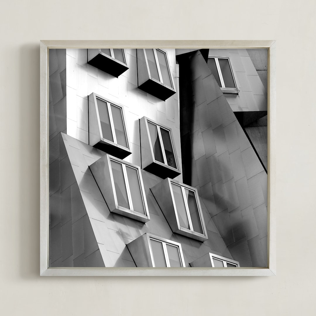 "Windows" - Art Print in Silver Exterior by Sadye Sagov - Framed
