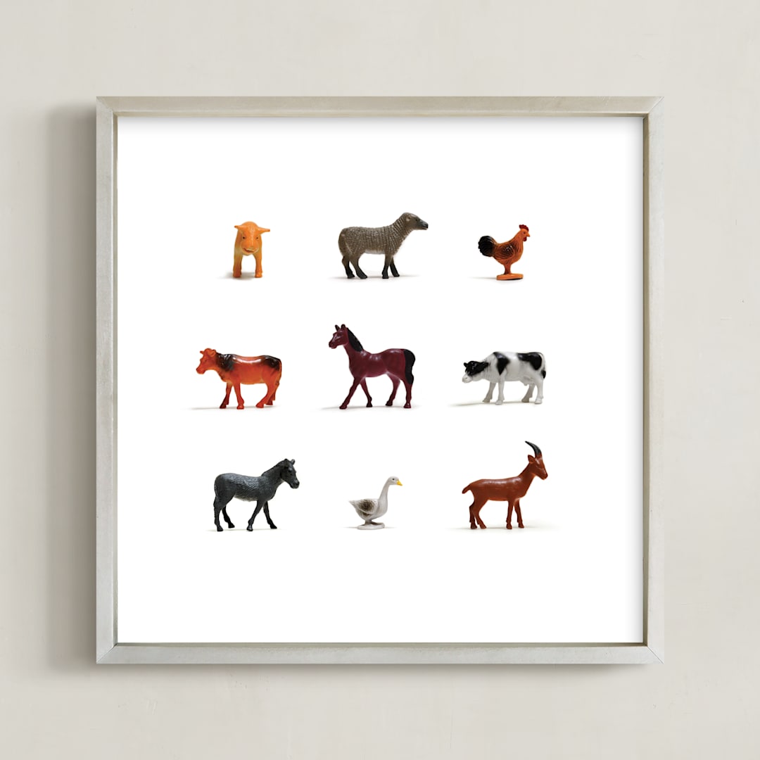 "I Bought the Farm" - Art Print in Animal Brown by Shannon - Framed