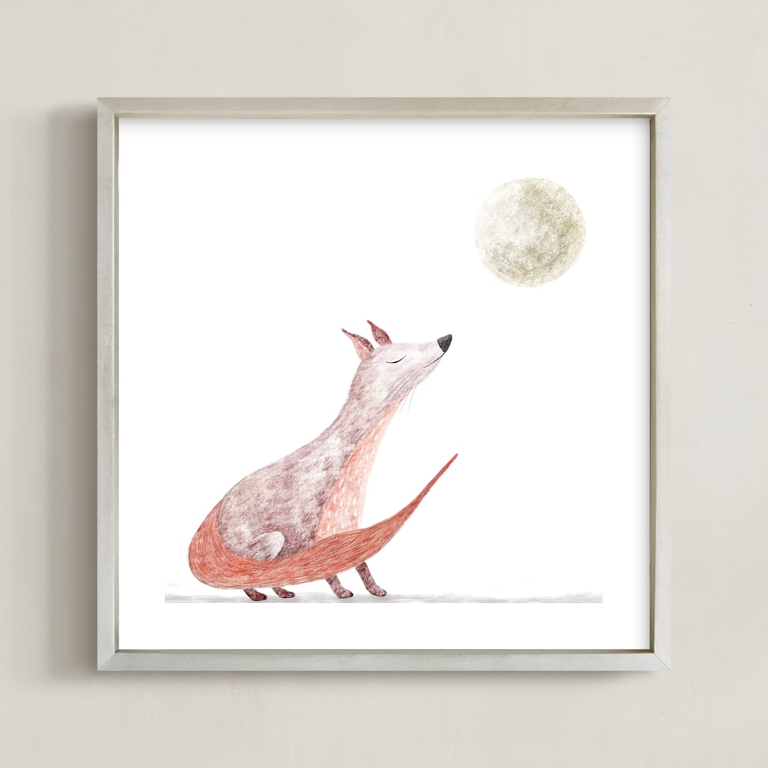 "Harvest Moon" - Art Print in Fox tail by Maja Cunningham - Framed