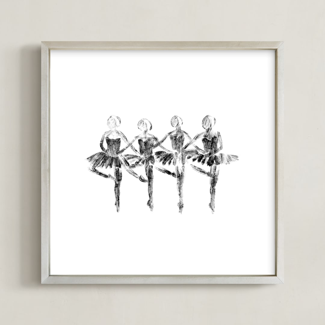 "Les Cygnets - custom order" - Art Print in black by Leanne Friedberg - Framed