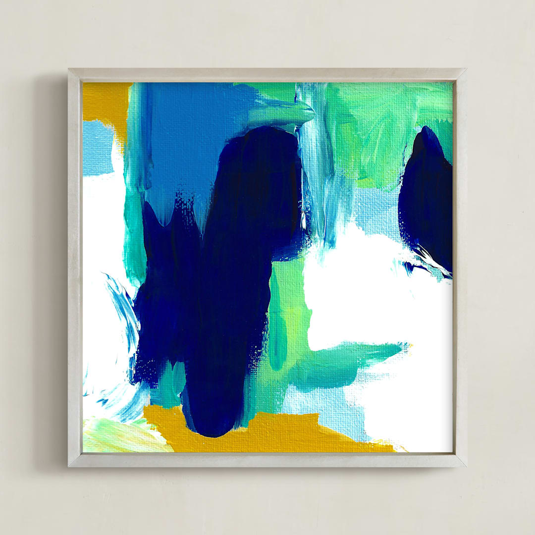 "County Line " - Art Print in Pacific Blue by Jenny Partrite - Framed